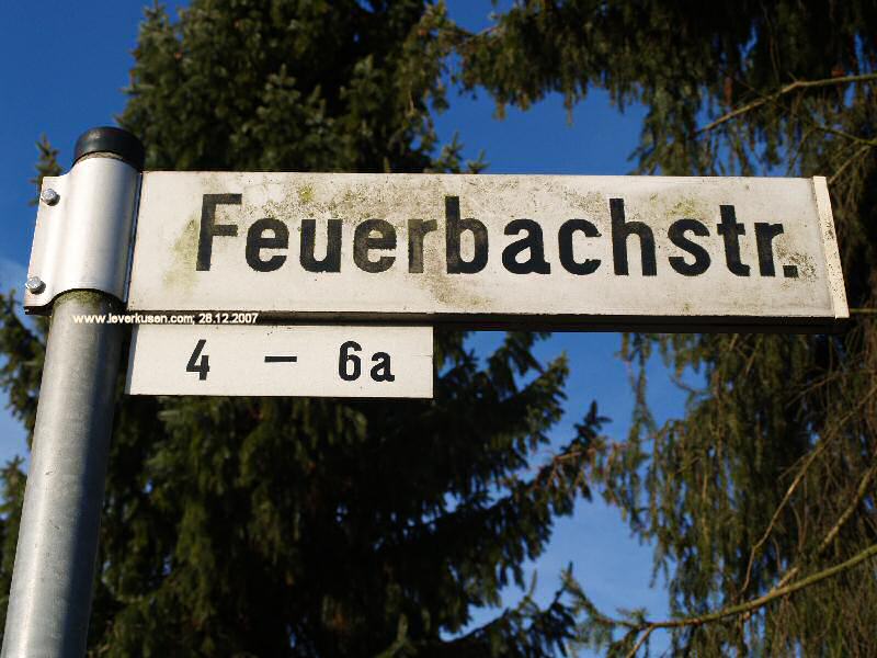Foto der Feuerbachstr.: Straßenschild Feuerbachstr.