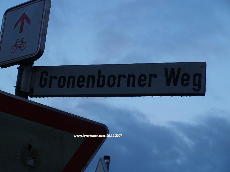 Gronenborner Weg, Straßenschild