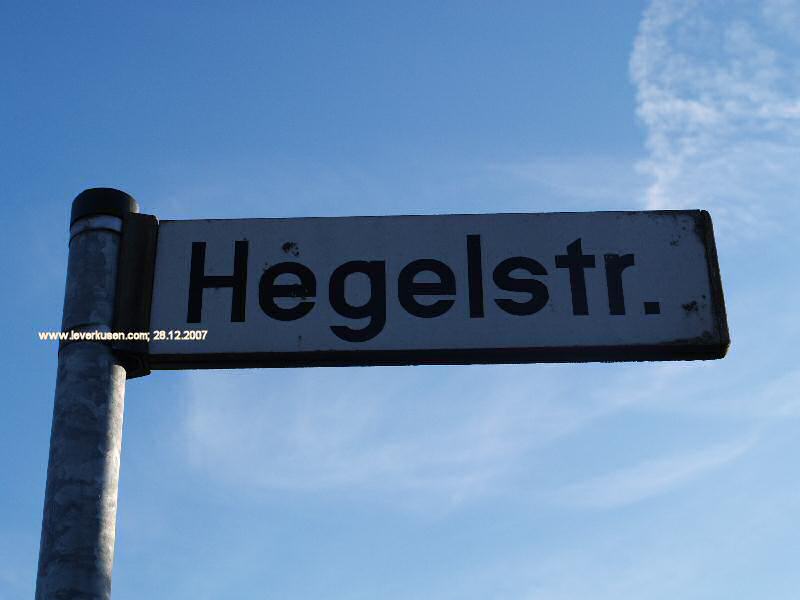 Foto der Hegelstr.: Straßenschild Hegelstr.