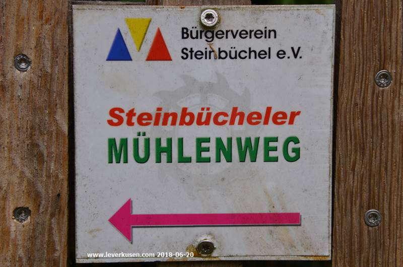 Steinbücheler Mühlenweg, Schild