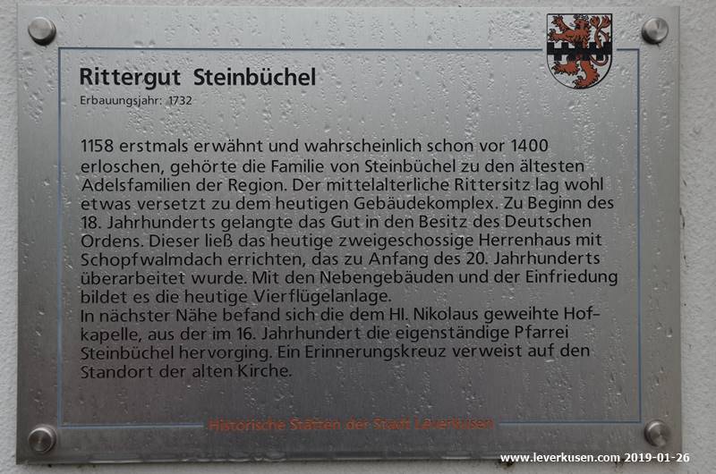 Rittergut Steinbüchel, Schild