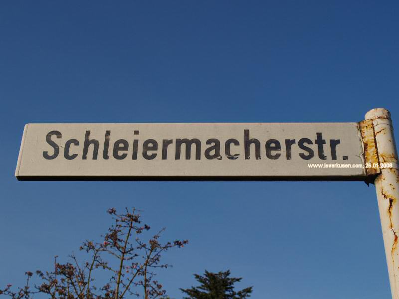 Foto der Schleiermacherstr.: Straßenschild Schleiermacherstr.