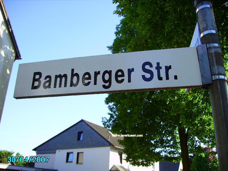 Foto der Bamberger Str.: Straßenschild Bamberger Straße