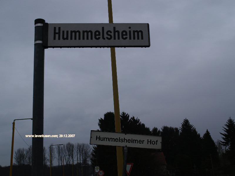 Straßenschild Hummelsheim