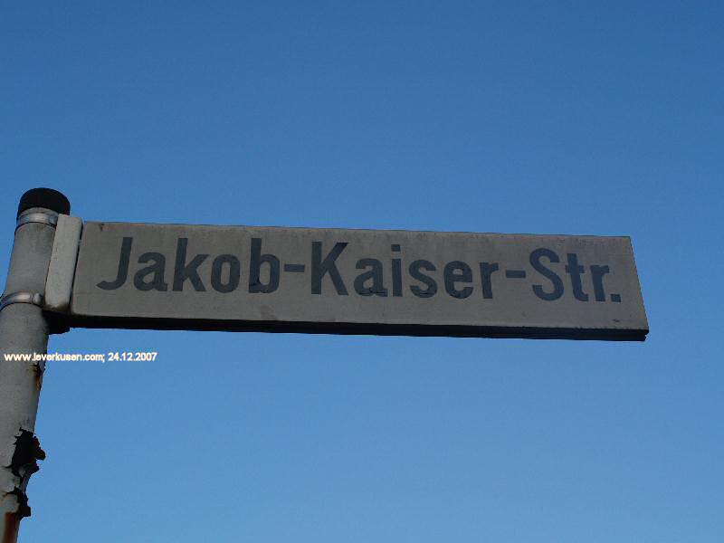 Foto der Jakob-Kaiser-Str.: Straßenschild Jakob-Kaiser-Str.