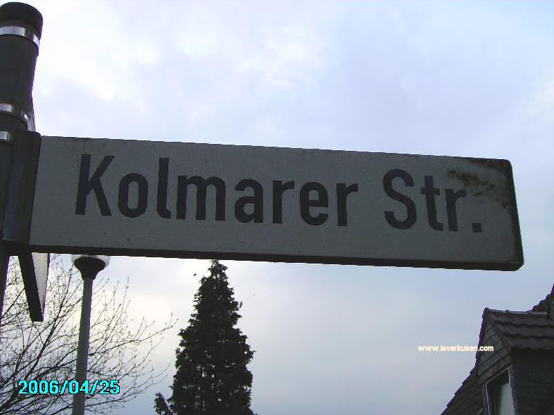 Foto der Kolmarer Str.: Straßenschild Kolmarer Straße