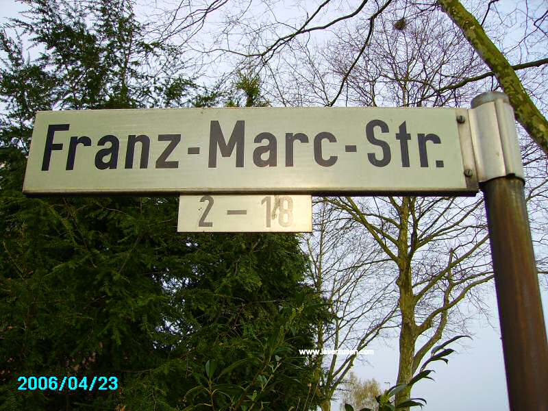 Foto der Franz-Marc-Str.: Straßenschild Franz-Marc-Straße