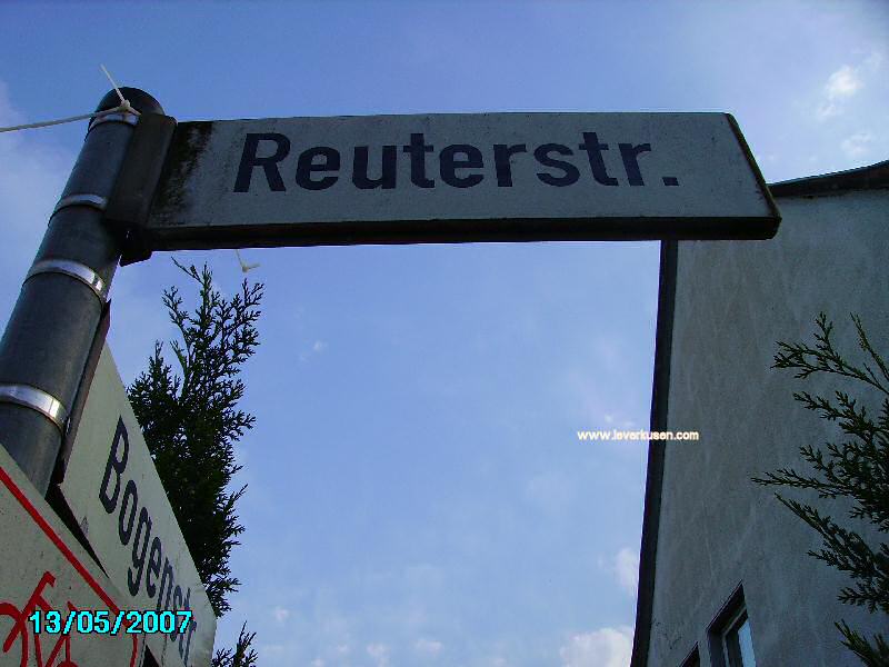 Foto der Reuterstr.: Straßenschild Reuterstraße