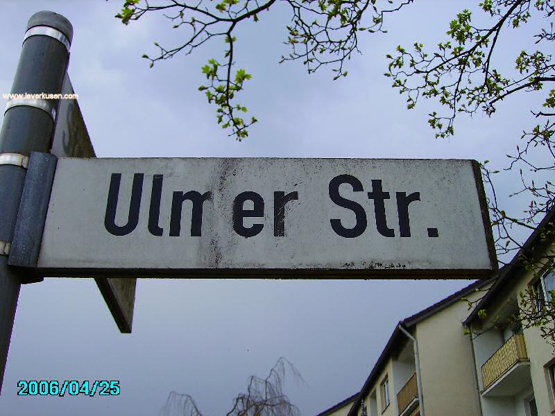 Foto der Ulmer Str.: Straßenschild Ulmer Straße