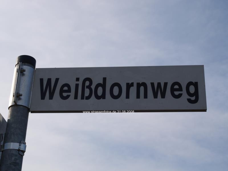 Foto der Weißdornweg: Straßenschild Weißdornweg