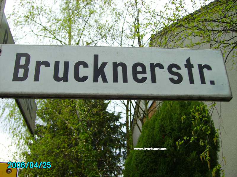 Foto der Brucknerstr.: Straßenschild Brucknerstraße