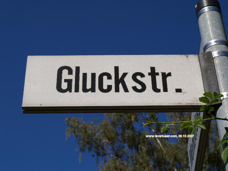 Foto der Gluckstr.: Straßenschild Gluckstr.