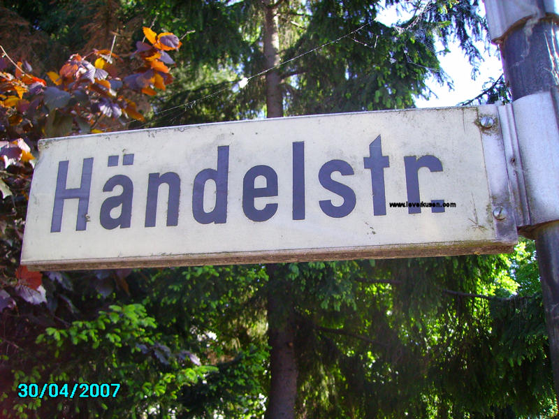 Foto der Händelstr.: Straßenschild Händelstraße