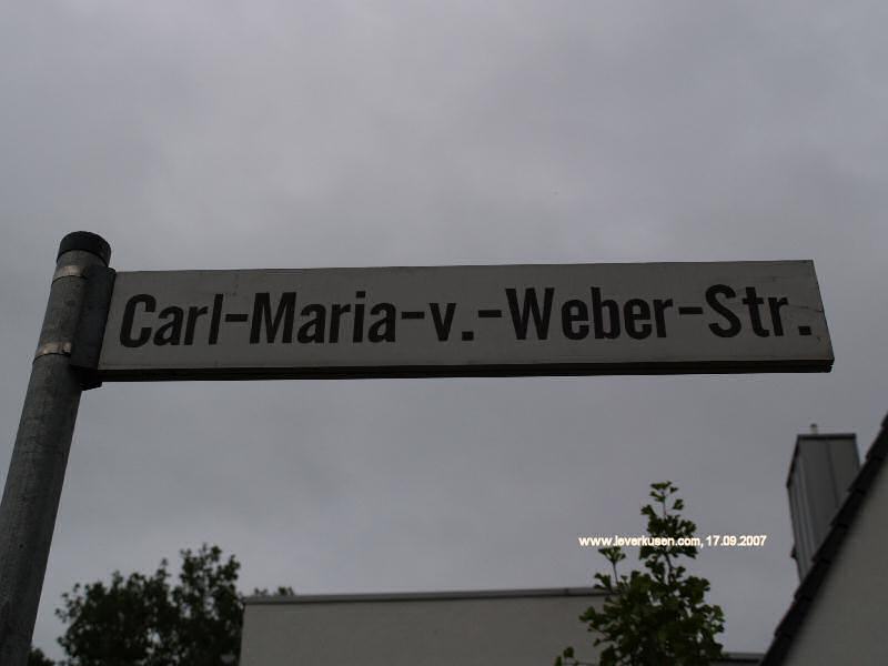 Foto der Carl-Maria-von-Weber-Str.: Straßenschild Carl-Maria-von-Weber-Str.