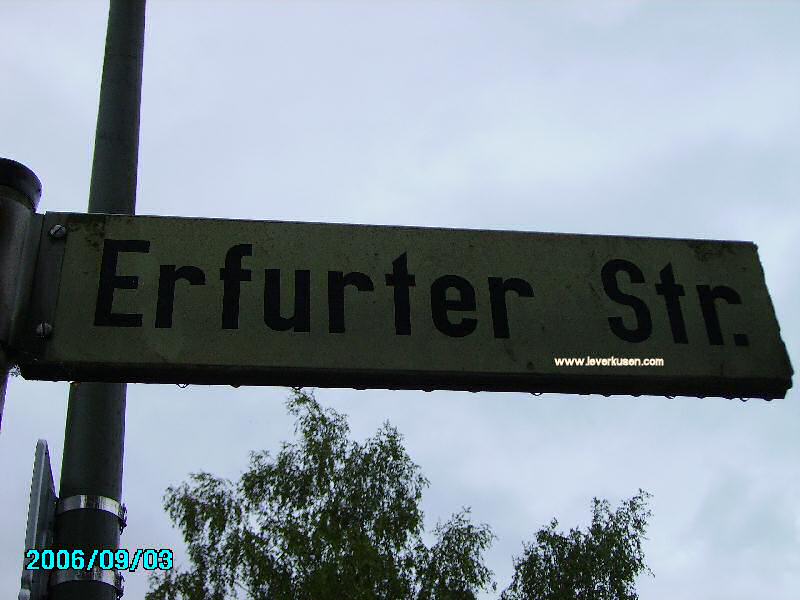 Foto der Erfurter Str.: Straßenschild Erfurter Str.