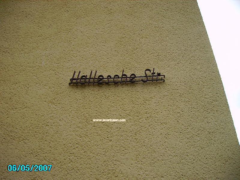 Foto der Hallesche Str.: Straßenschild Hallesche Straße