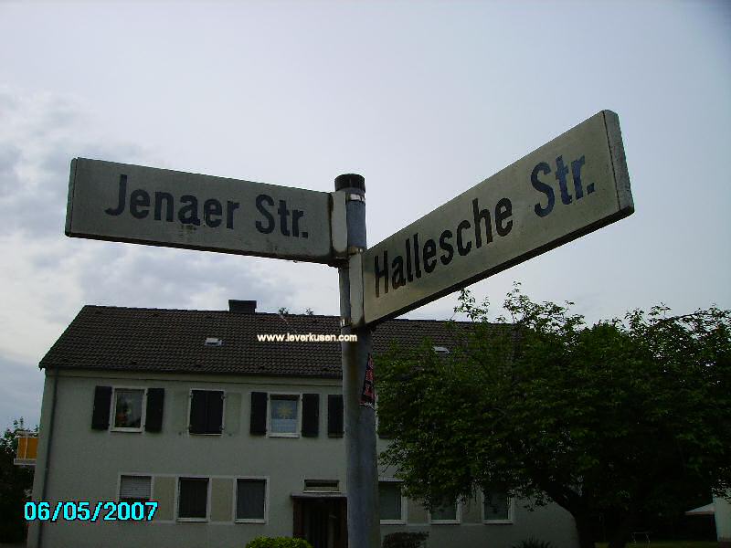 Foto der Jenaer Str.: Straßenschild Jenaer Straße