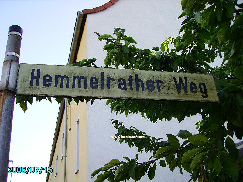 Foto der Hemmelrather Weg: Straßenschild Hemmelrather Weg