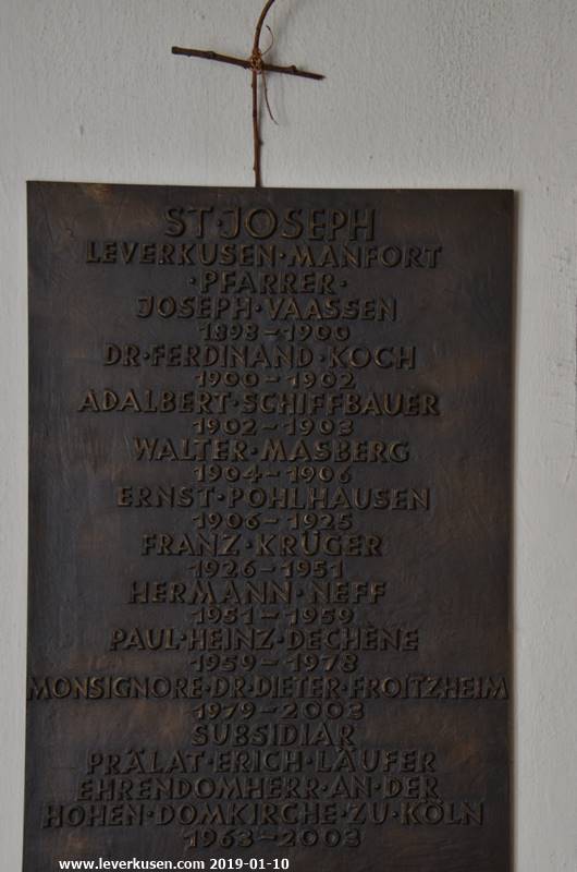 Sankt Joseph ,Tafel der Pfarrer