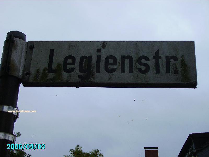 Foto der Legienstr.: Straßenschild Legienstr.