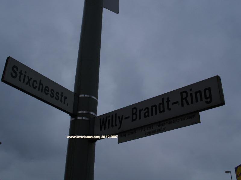 Stixchesstr./Willy-Brandt-Ring, Straßenschild