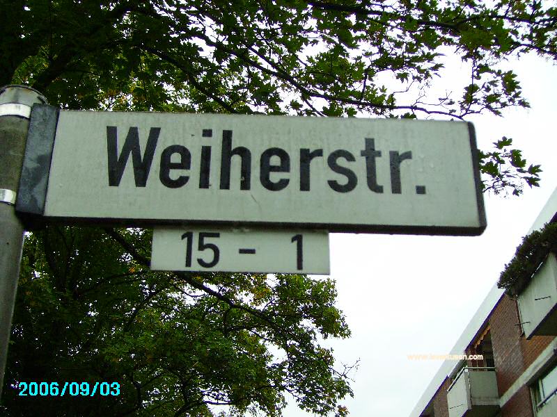 Foto der Weiherstraße: Straßenschild Weiherstr.