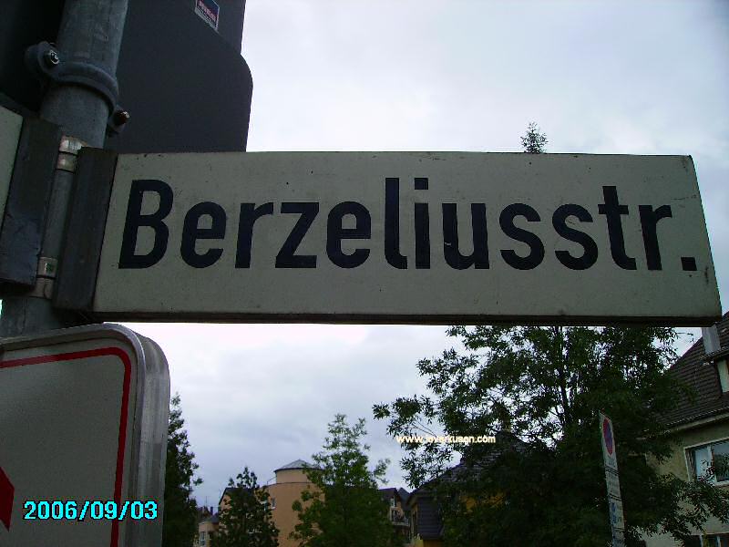 Foto der Berzeliusstr.: Straßenschild Berzeliusstraße