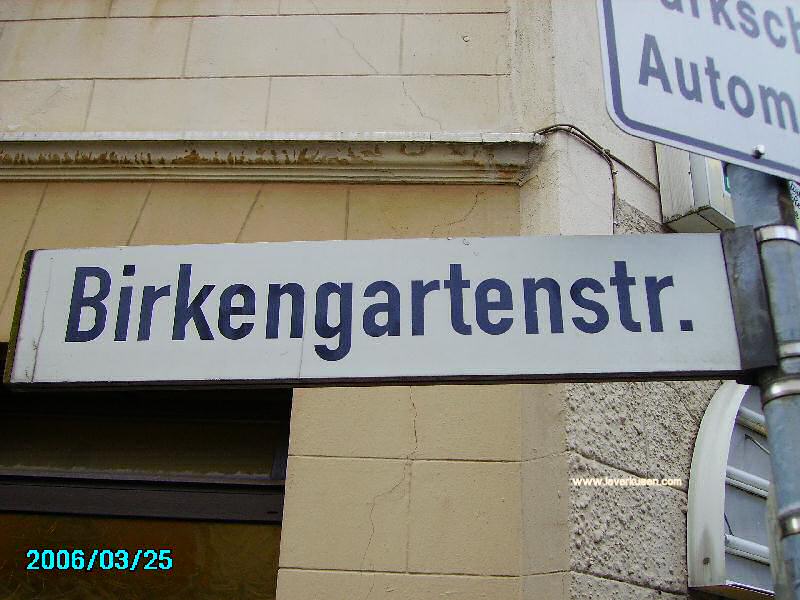 Foto der Birkengartenstr.: Straßenschild Birkengartenstraße