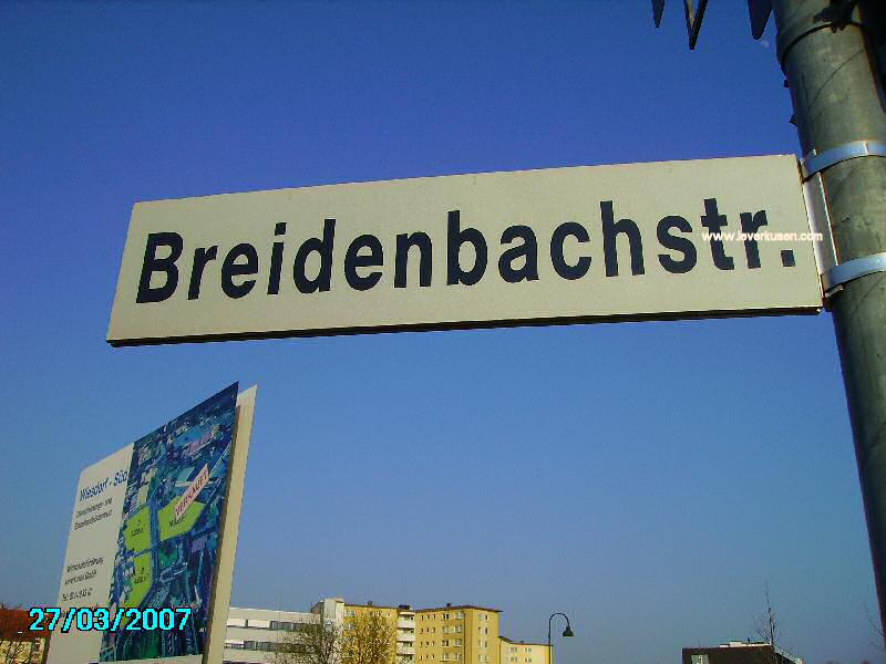 Foto der Breidenbachstraße: Straßenschild Breidenbachstr.