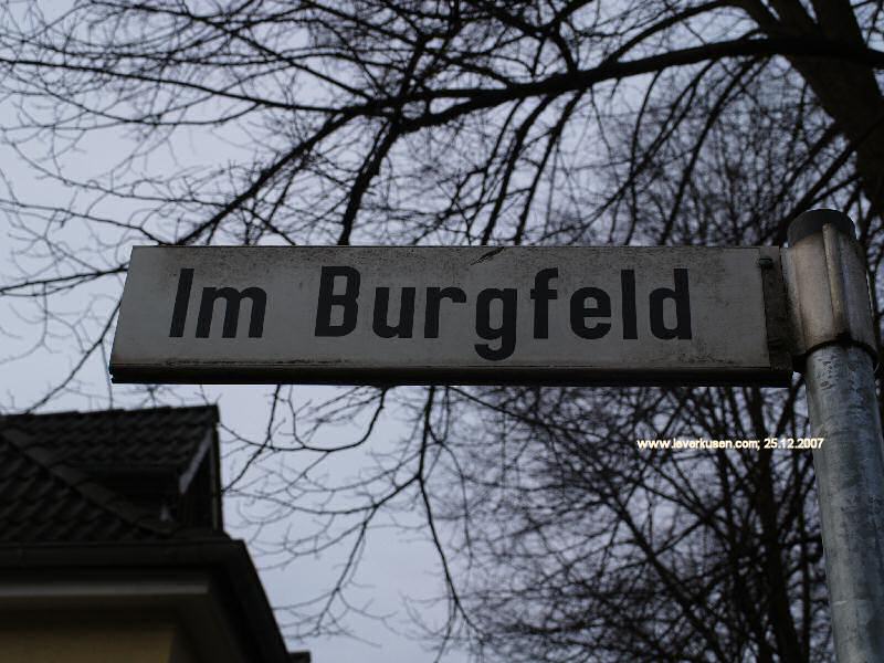 Straßenschild Im Burgfeld