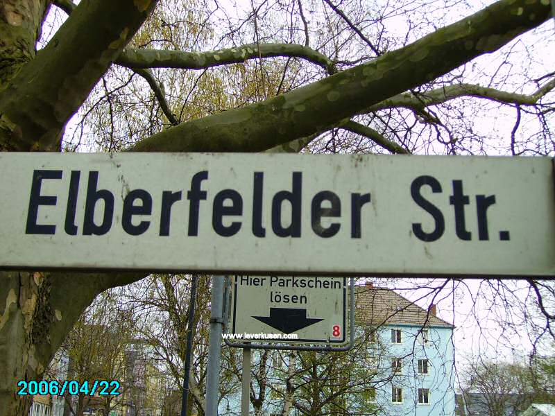 Foto der Elberfelder Str.: Straßenschild Elberfelder Str.