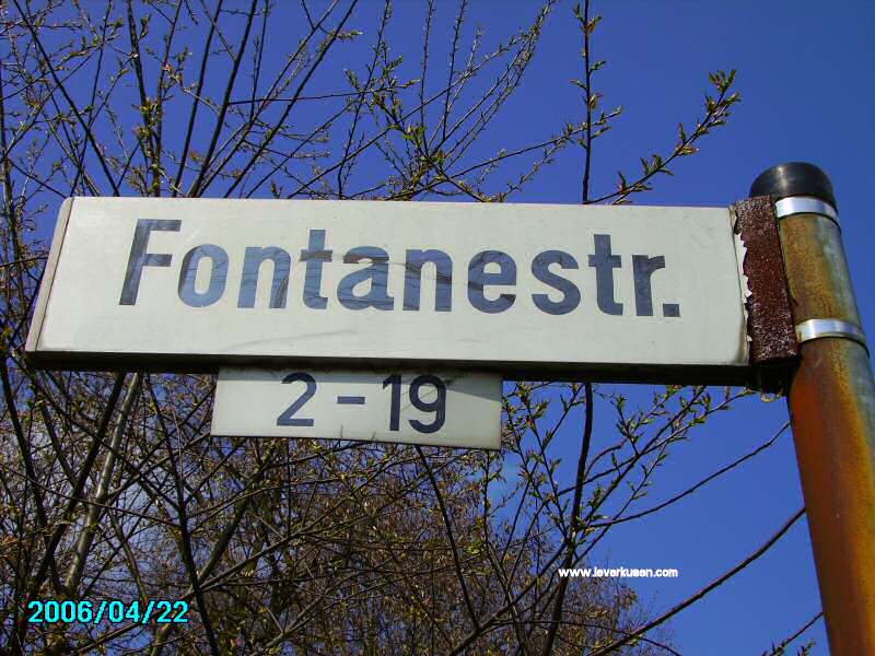 Foto der Fontanestr.: Straßenschild Fontanestraße