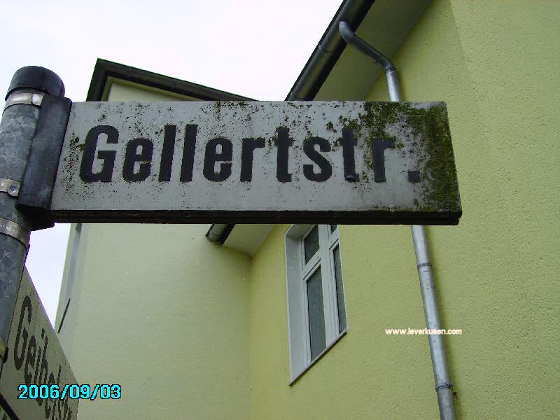 Foto der Gellertstr.: Straßenschild Gellertstr. Foto der Gellertstr.: Straßenschild Gellertstr.