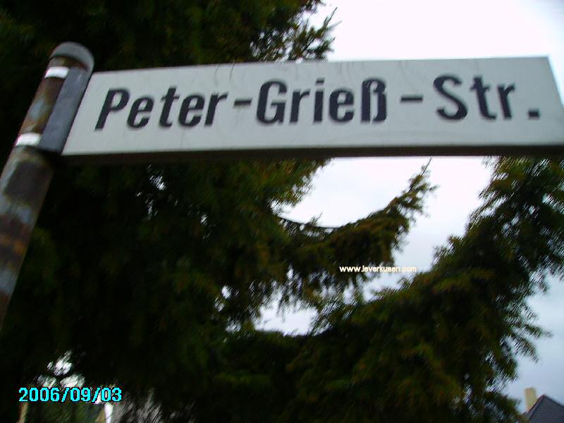 Straßenschild Peter-Grieß-Straße