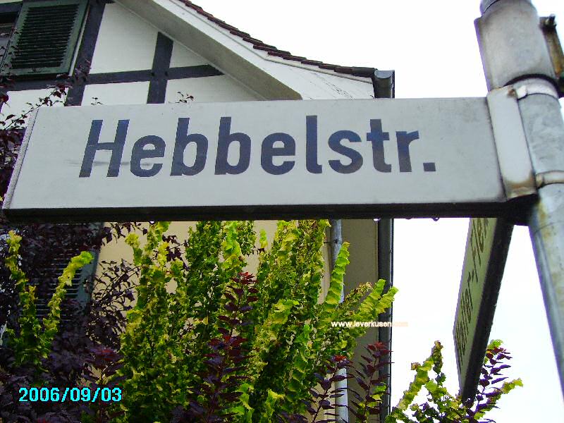 Foto der Hebbelstr.: Straßenschild Hebbelstr.