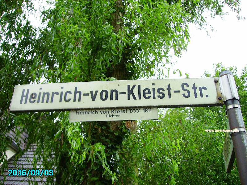 Foto der Heinrich-von-Kleist-Str.: Straßenschild Heinrich-von-Kleist-Str.