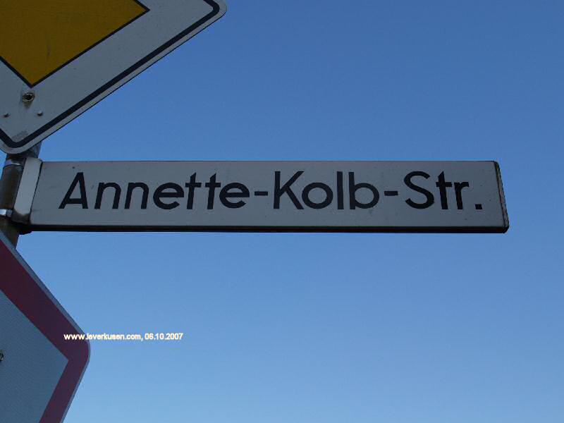 Foto der Annette-Kolb-Str.: Straßenschild Annette-Kolb-Str.