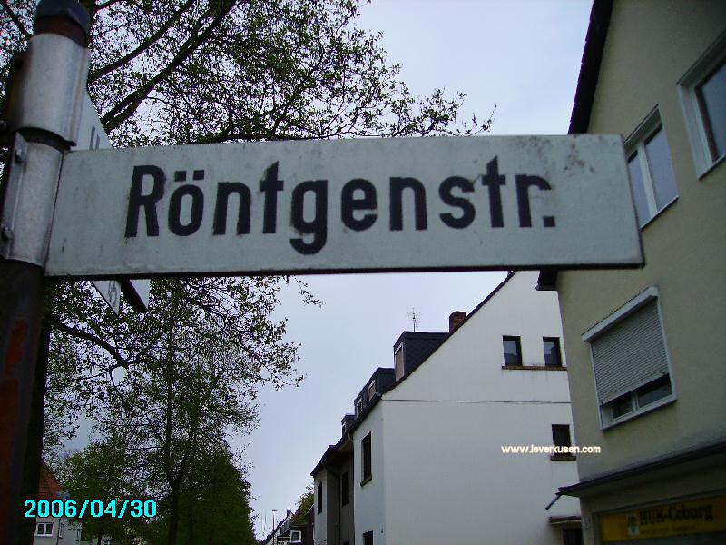 Foto der Röntgenstr.: Straßenschild Röntgenstr.
