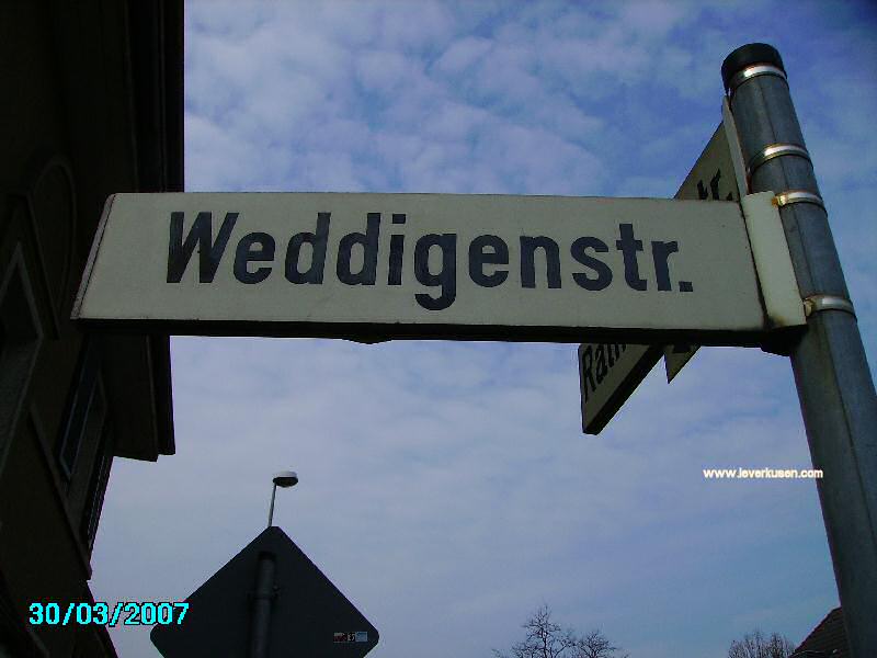 Foto der Weddigenstr.: Straßenschild Weddigenstraße