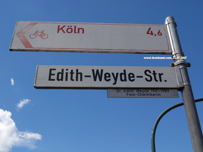 Foto der Edith-Weyde-Str.: Straßenschild Edith-Weyde-Str.