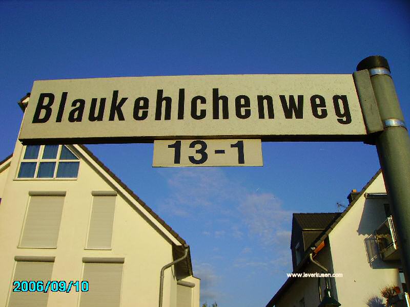 Foto der Blaukehlchenweg: Straßenschild Blaukehlchenweg