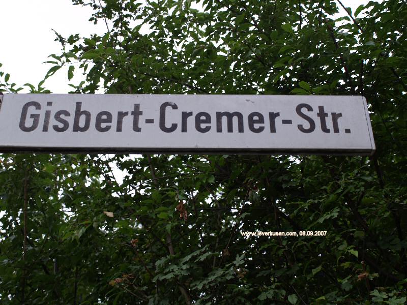 Foto der Gisbert-Cremer-Str.: Straßenschild Gisbert-Cremer-Str.