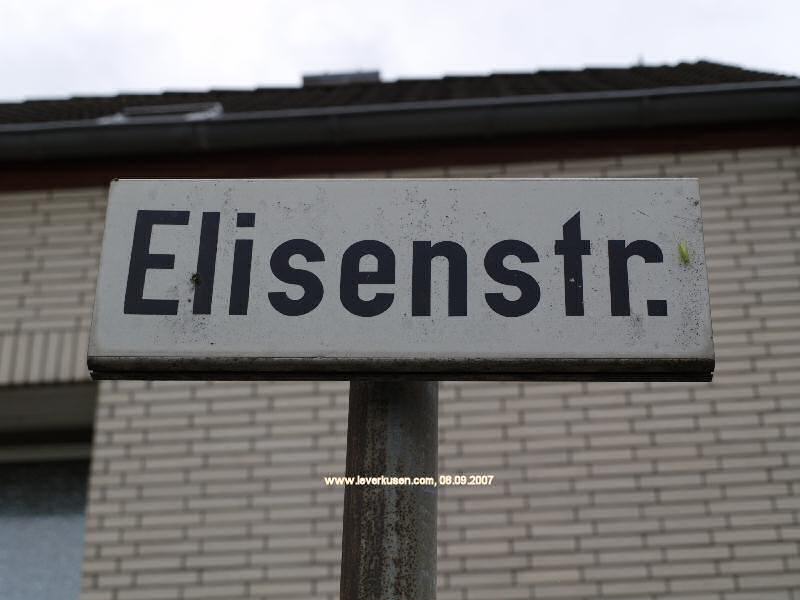 Foto der Elisenstr.: Straßenschild Elisenstr.