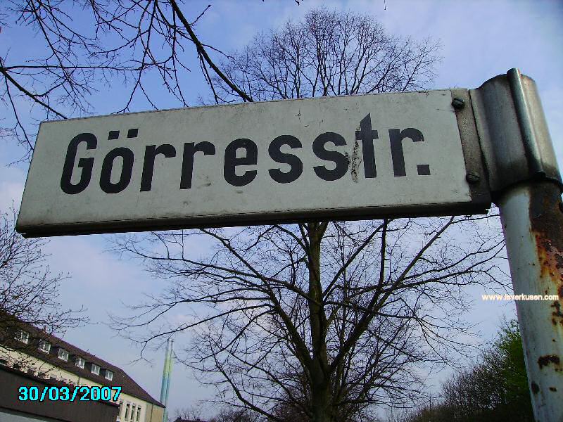 Foto der Görresstr.: Straßenschild Görresstraße