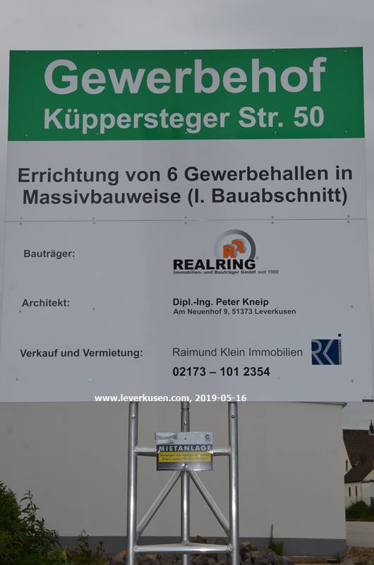 Küppersteger Str. 50, Schild