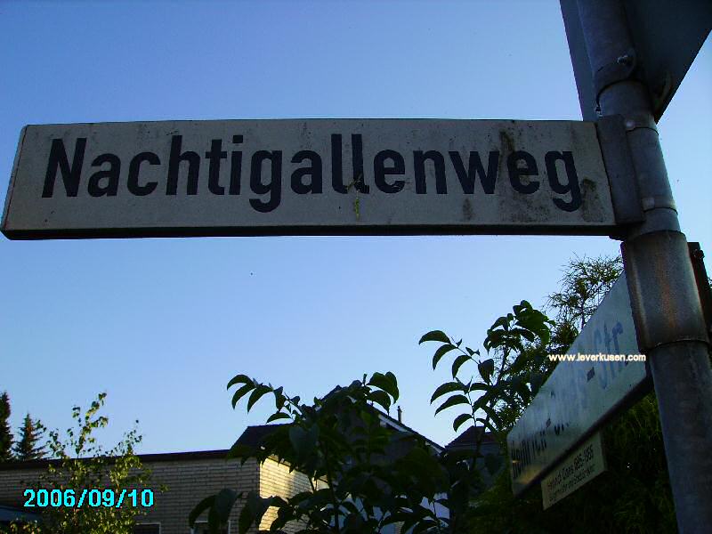 Foto der Nachtigallenweg: Straßenschild Nachtigallenweg