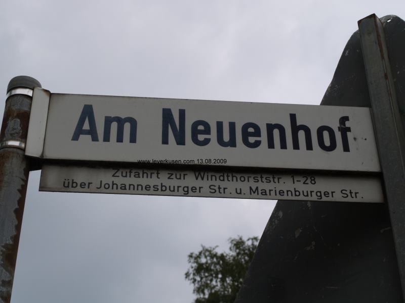 Straßenschild Neuenhof