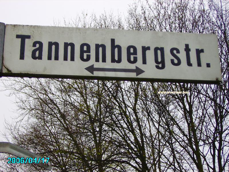 Foto der Tannenbergstr.: Straßenschild Tannenbergstr.