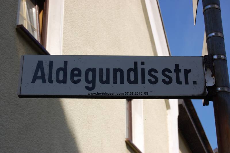 Foto der Aldegundisstr.: Straßenschild Aldegundisstraße
