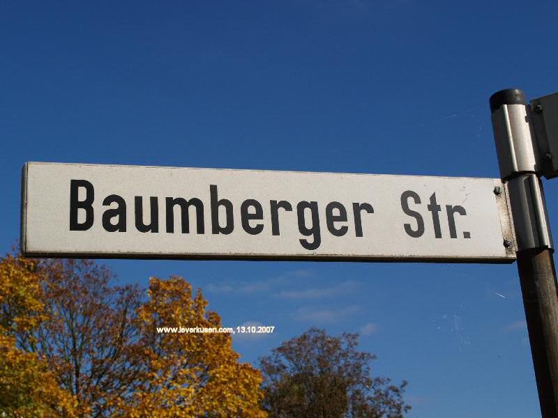 Foto der Baumberger Str.: Straßenschild Baumberger Str.